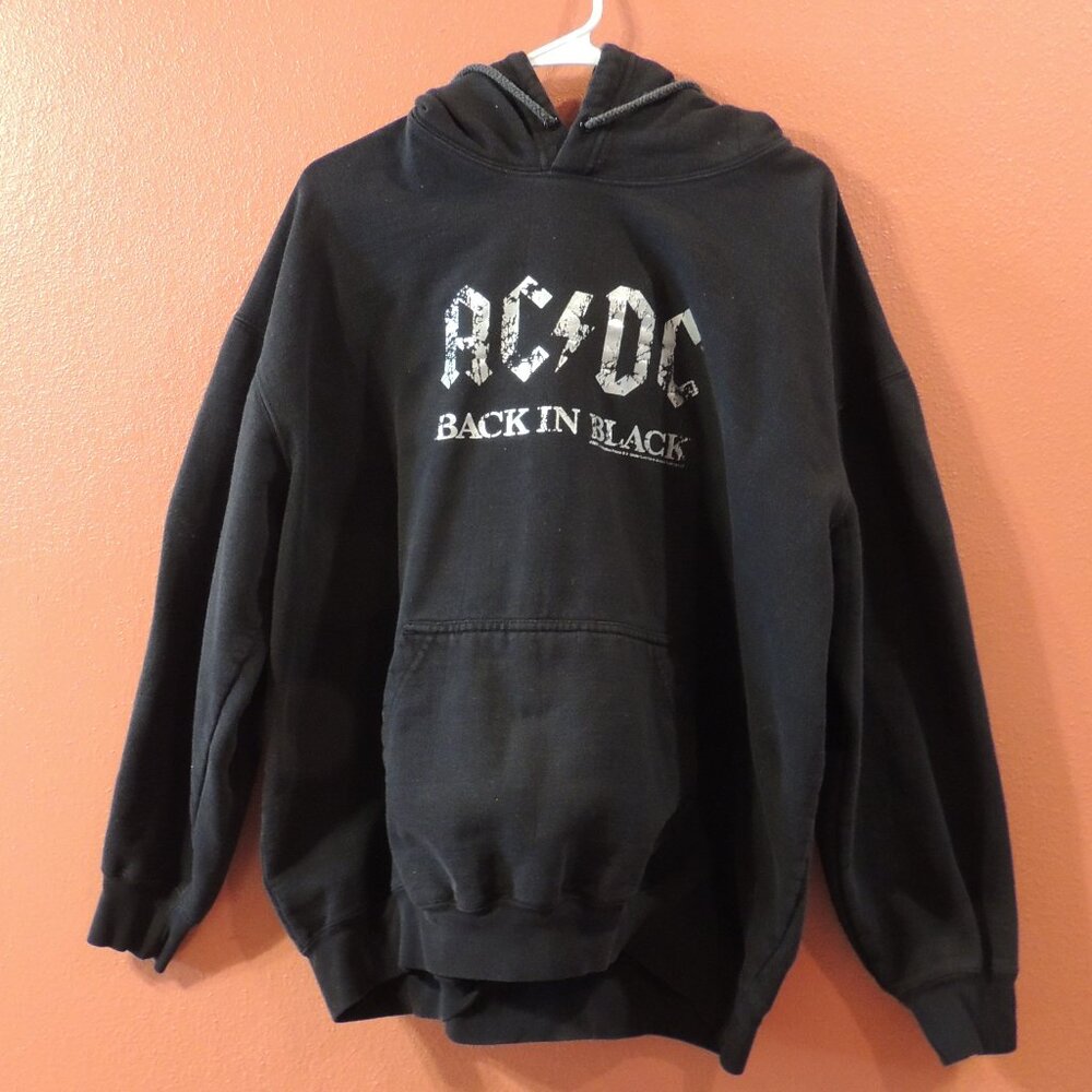 AC/DC 2005 Men X Large Black Silver Warm Outdoors Long Sleeve Pullover Hoodie